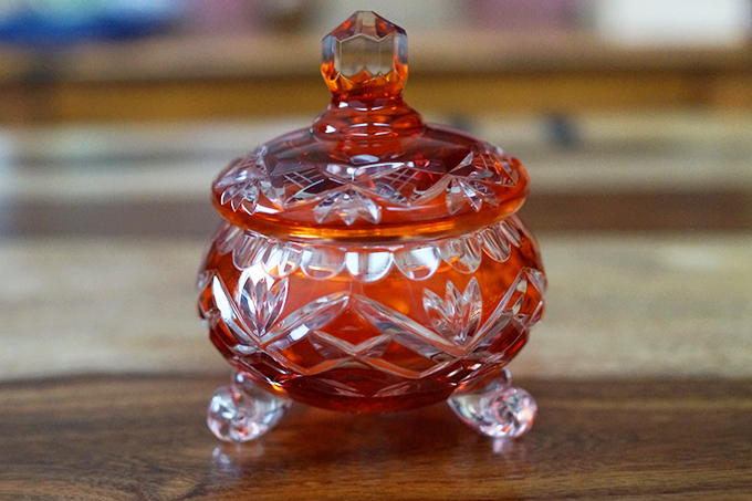 Poland, Orange Crystal Bowl