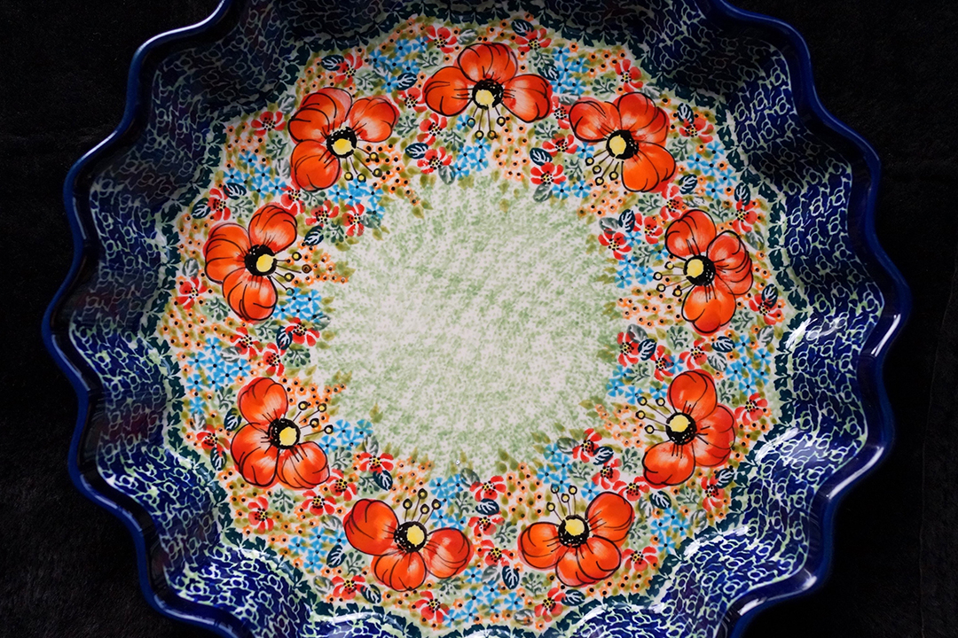 Poland, Blue Ceramic Baking Platter