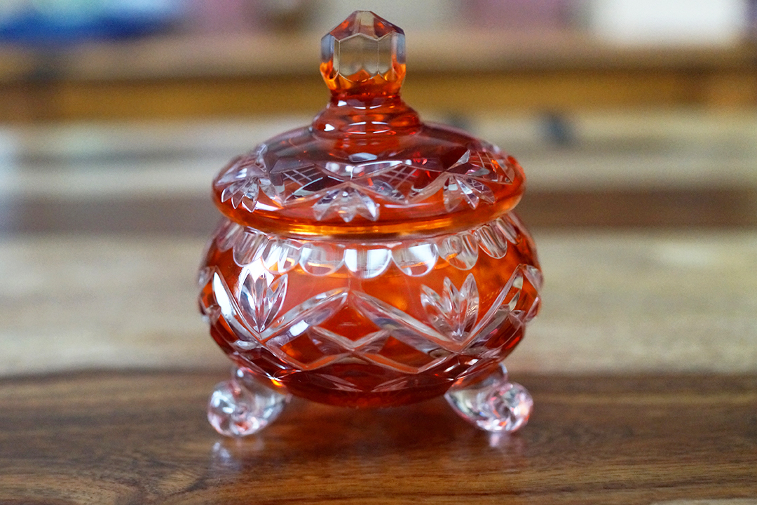 Poland, Orange Crystal Bowl