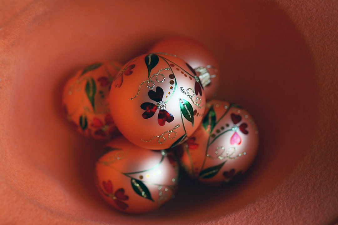 Poland, Orange Christmas Ball Ornaments