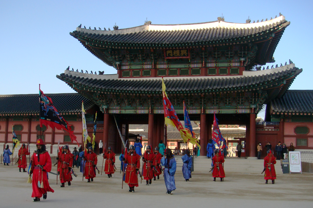 South Korea, Seoul, Gyeongbokgung Palace, Changing of Guards