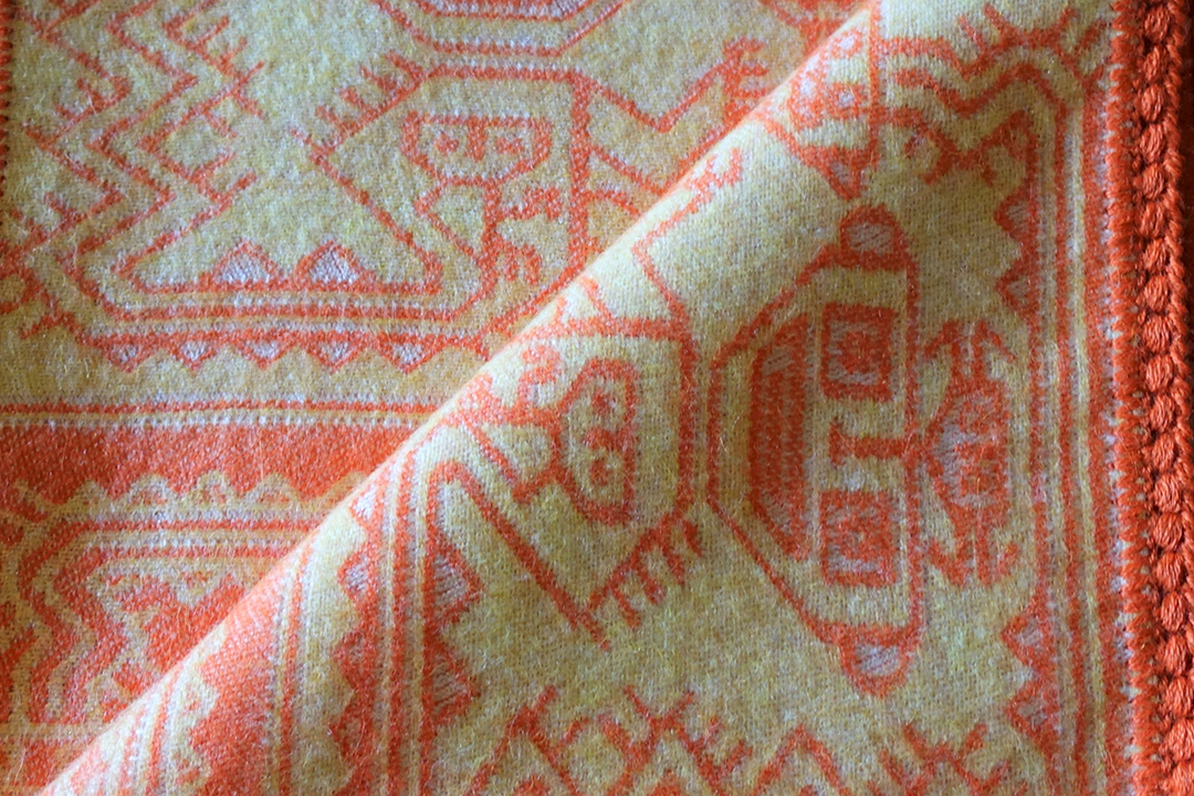 Peru, Orange Baby Alpaca Blanket