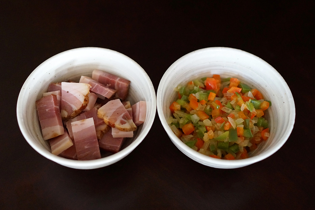 Bacon, Sautéed Vegetables