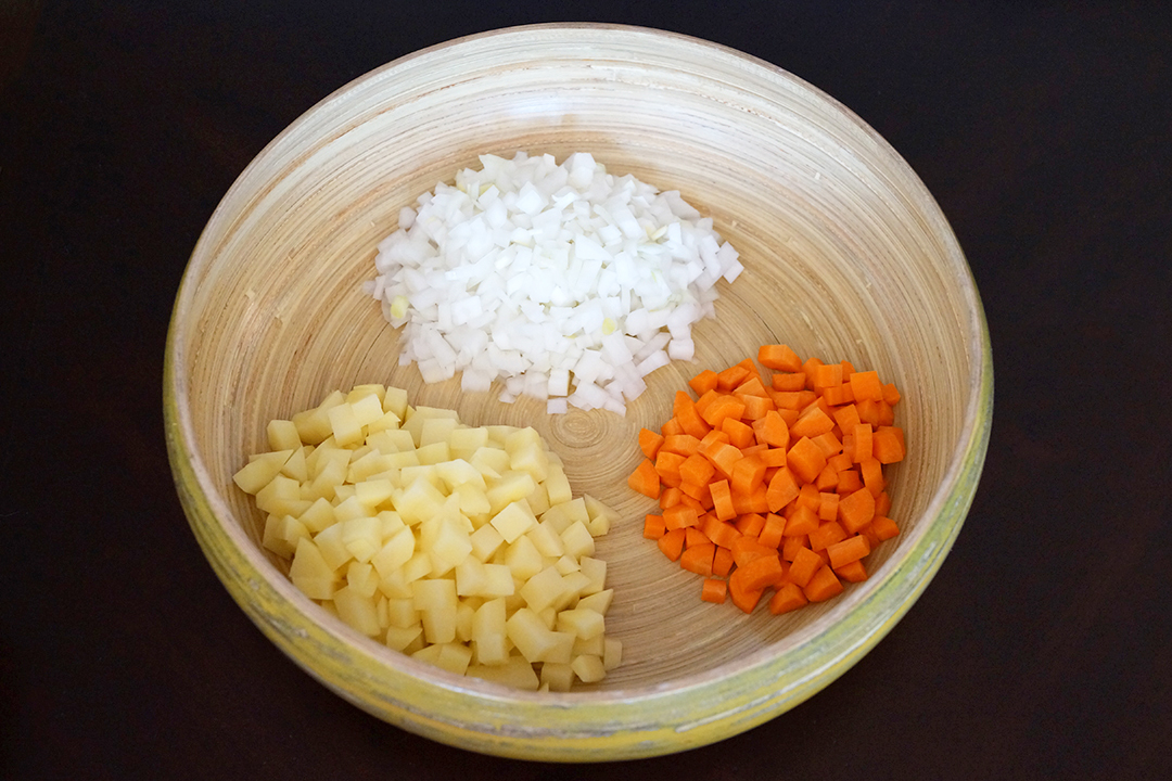 Carrots, White Onion, Potatoes