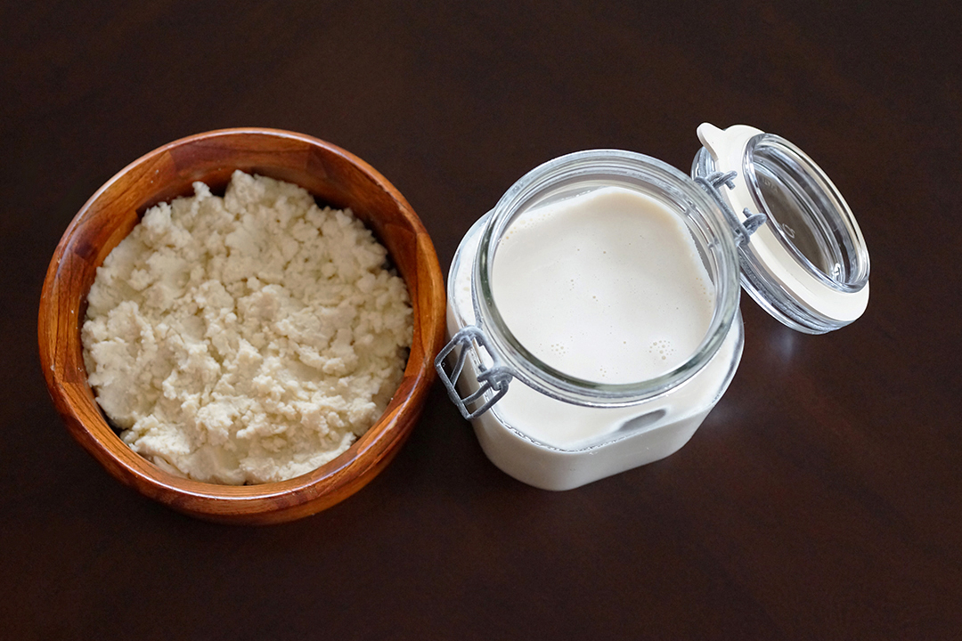 Soy Milk and Okara (Soy Bean Pulp)