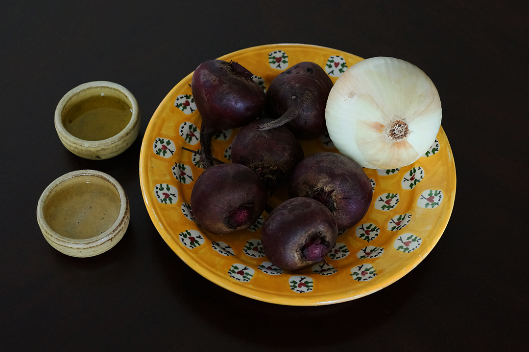 Beets, Onion, Olive Oil, Vinegar