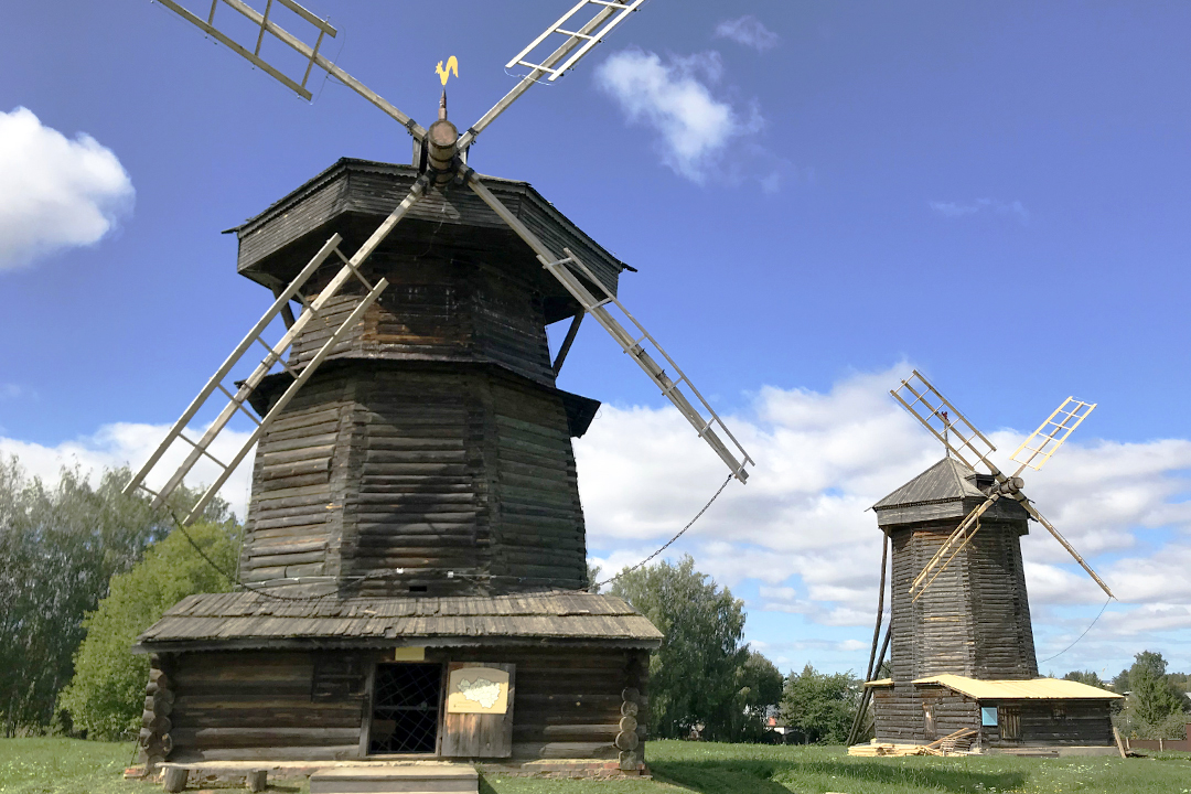 Russia, Suzdal, Wooden Windmills