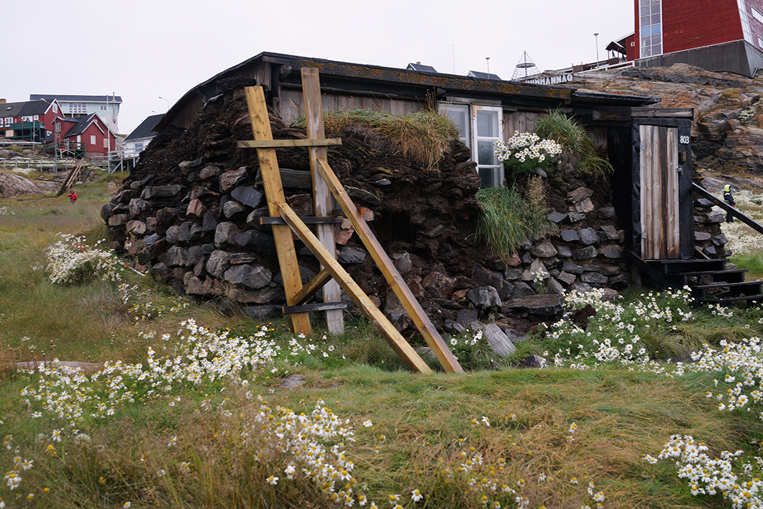 Greenland, Uummannaq, Inuit Peat House